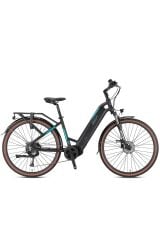 COMMUTER - 28'' - CITY 17.5' - 9 Vites - Lady Elektrikli - Mat Siyah-Füme/Turkuaz